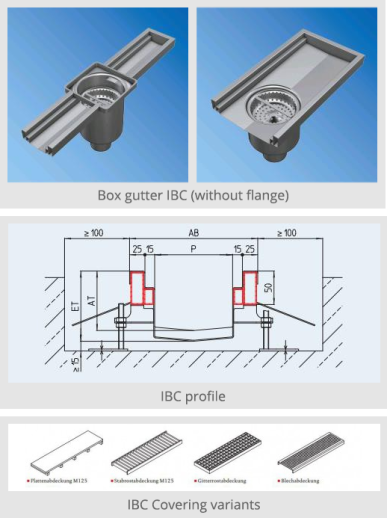 6 box gutter ibc without flange